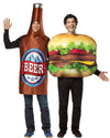 Beer Bottle & Cheeseburger Couples Costume, Adult One Size