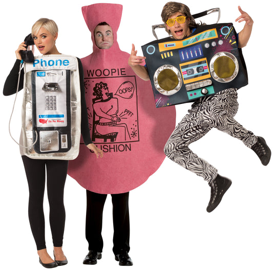 Retro Pay Phone, Woopie Cushion & Boom Box Group Costume, Adult One Size