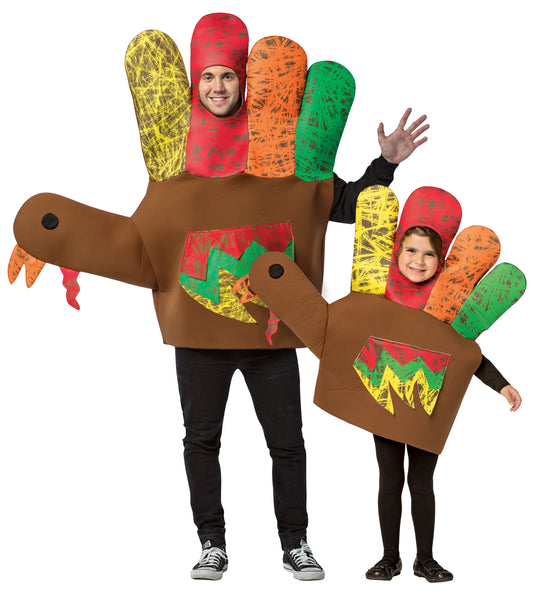 Hand Thanksgiving Turkey Bundle Costume, Adult One Size & Child 4-6x