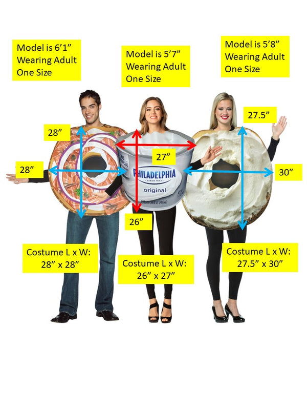 Bagel Lox, Bagel & Cream Cheese & Kraft Philadelphia Cream Cheese Tub Group Costume, One Size