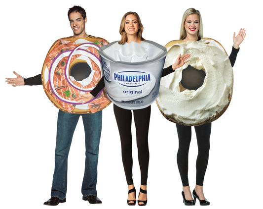 Bagel Lox, Bagel & Cream Cheese & Kraft Philadelphia Cream Cheese Tub Group Costume, One Size