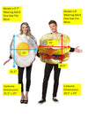 Breakfast Sandwich & Fried Egg Couples Costume, Adult One Size