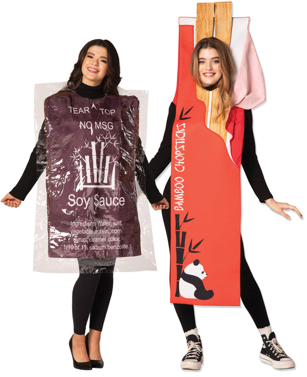 Soy Sauce & Chopsticks Couples Costume, Adult One Size