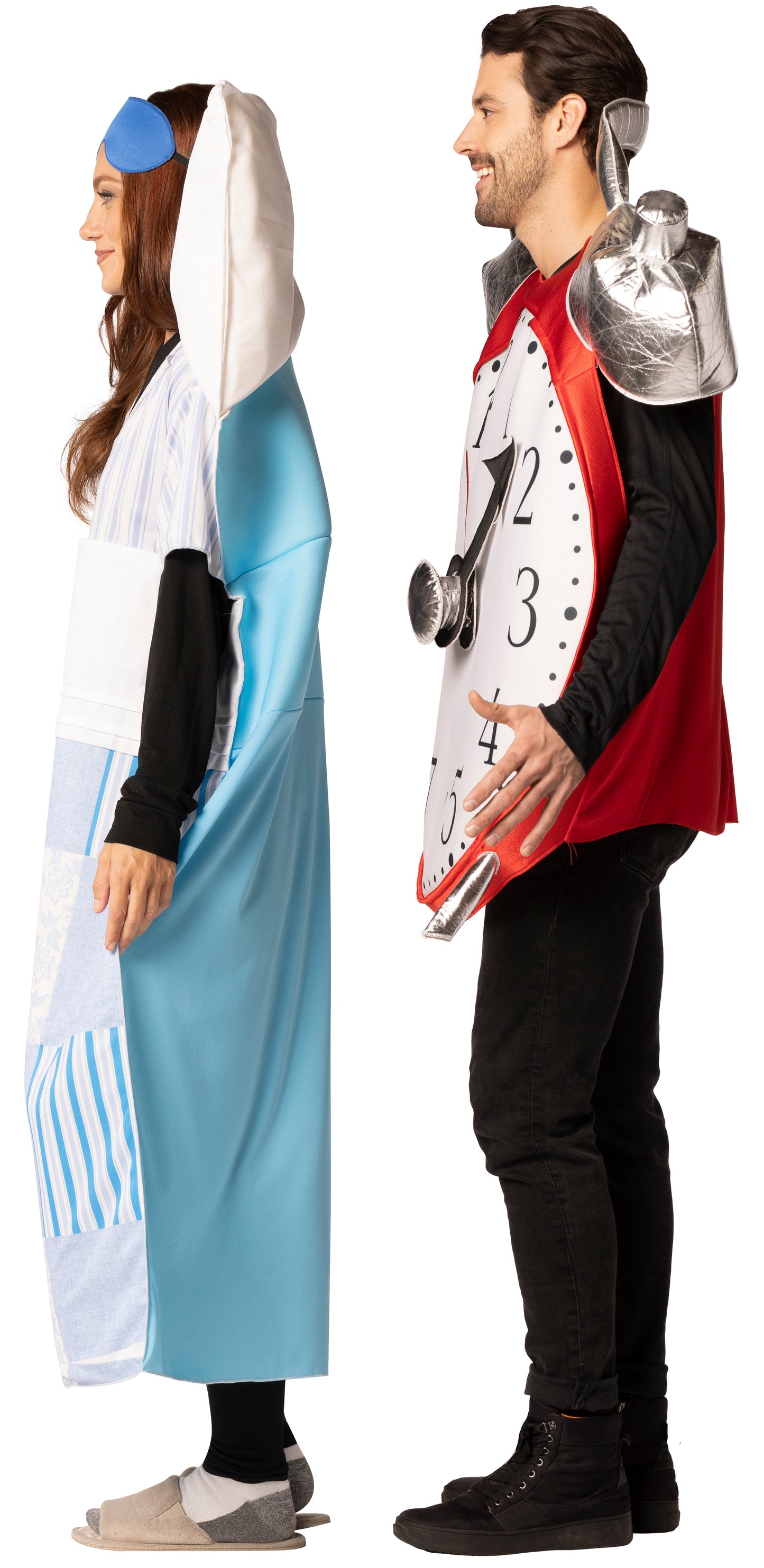 Sleeping Bed & Retro Alarm Clock Couples Costume, Adult One Size