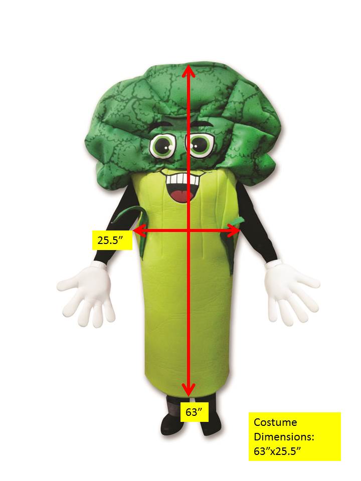 Broccoli Mascot, Adult One Size