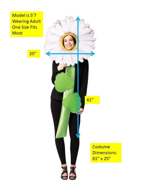 Daisy Flower Costume, Adult One Size