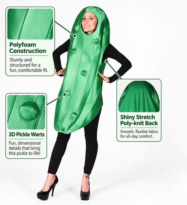Ultimate Pickle Halloween Costume, Green, Adult Size XXS