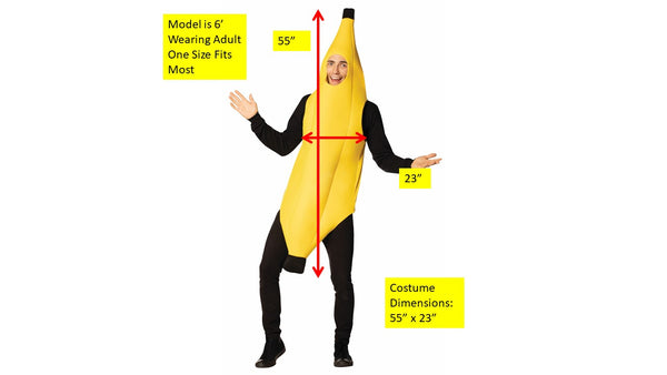Ultimate Banana Couples Halloween Costume, Adult OS & Adult XXS