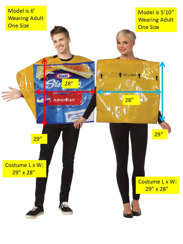 Kraft Singles Pack and Single Slice Cheese Couple Costume, Adult One Size