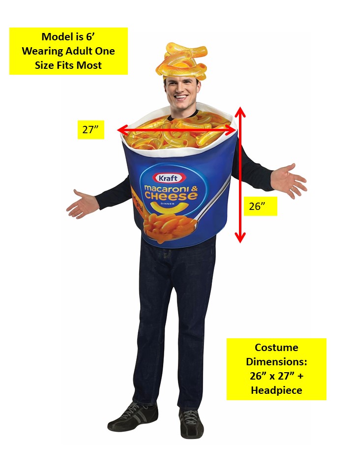 Kraft Mac and Cheese Cup Costume, Adult One Size