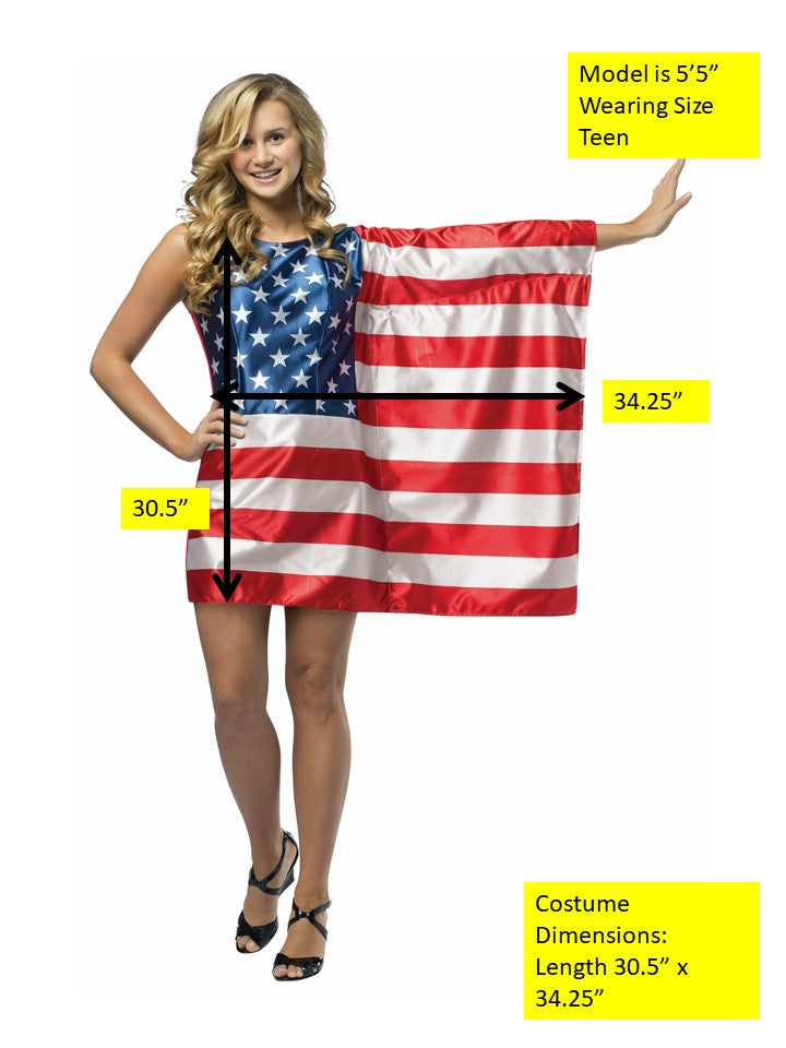 USA Flag Dress Costume, Teen Size 13-16