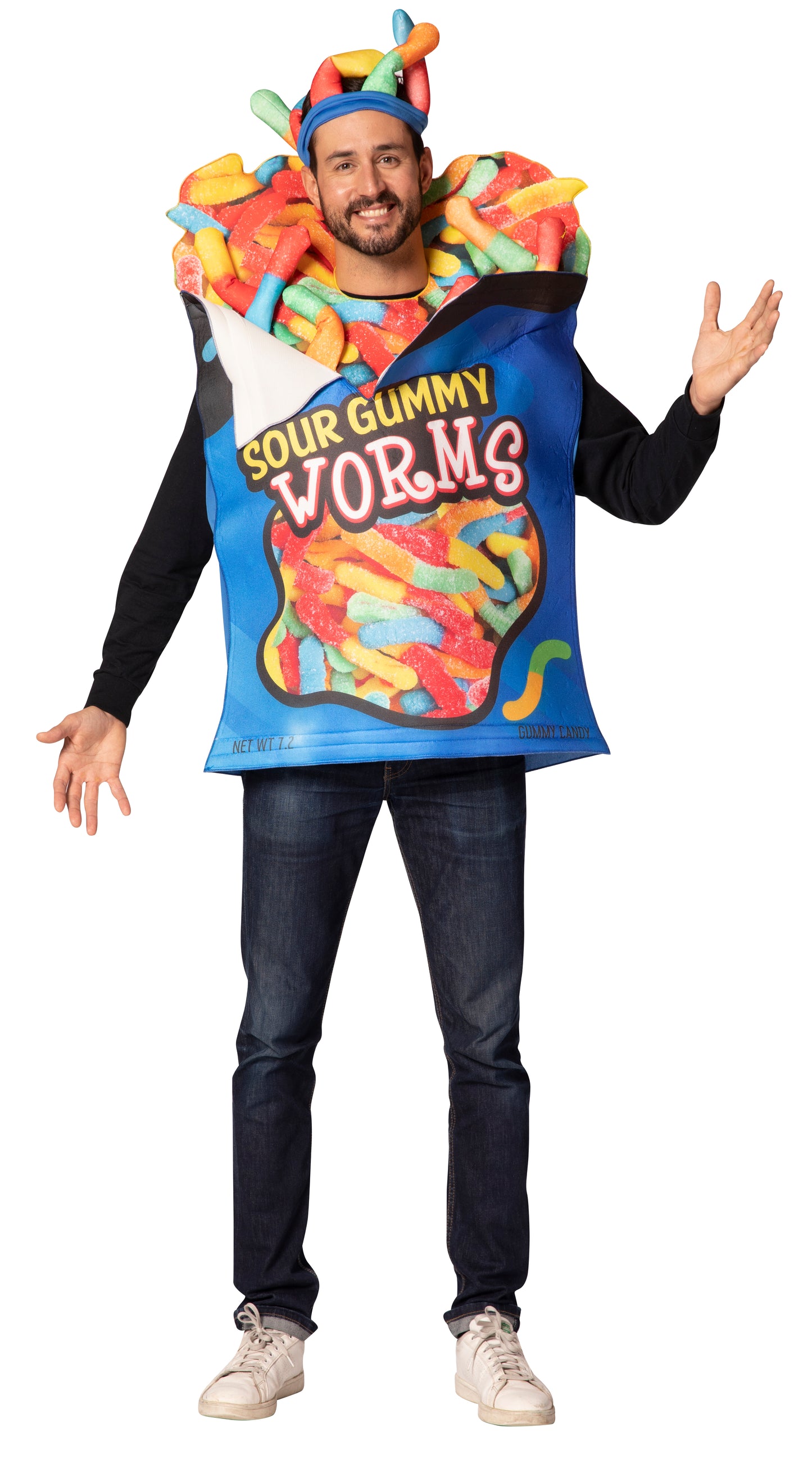Sour Gummy Worms Costume, Adult One Size