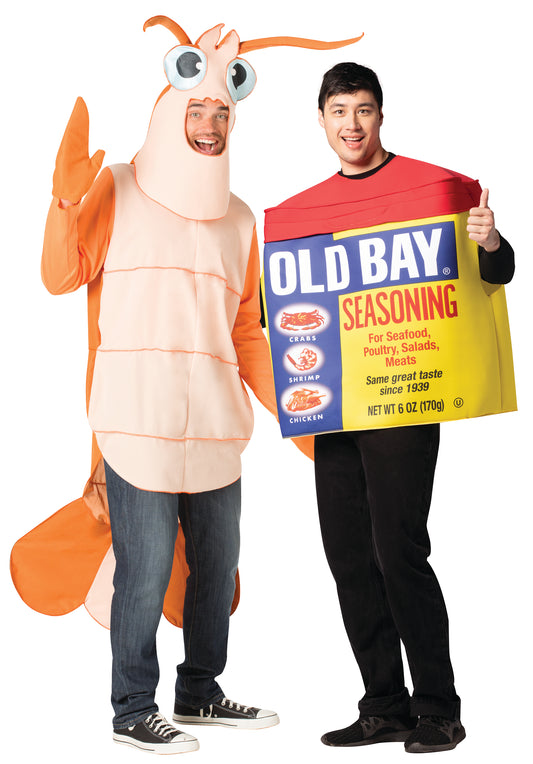 Shrimp Scampi - Old Bay Seasoning Can & Shrimp Couples Costume Set, Adult One Size