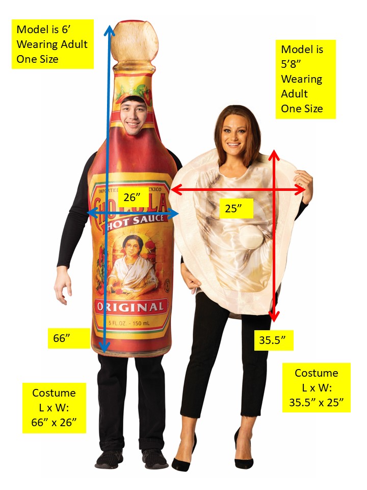 Shooters! - Oyster & Cholula Sauce Couples Costume Set, Adult One Size