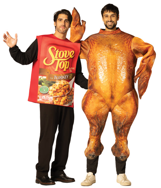 Thanksgiving Feast - Kraft Stove Top Turkey Stuffing & Cooked Turkey Couples Costume, Adult One Size