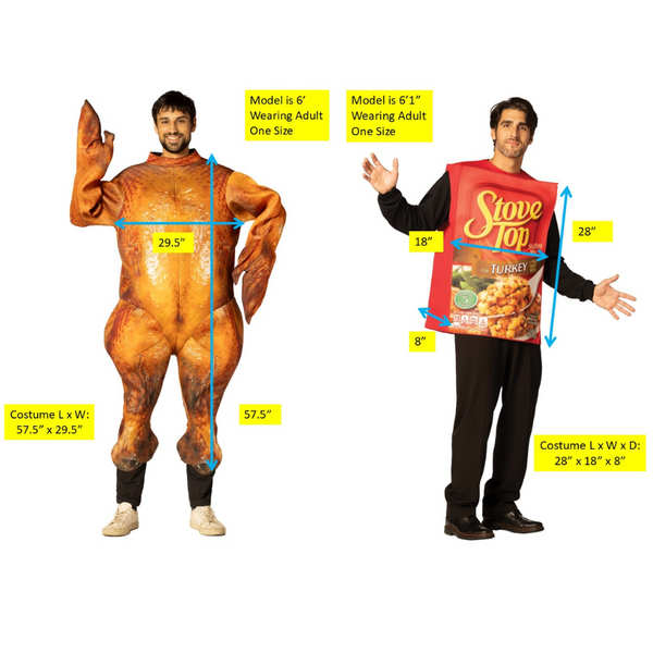 Thanksgiving Feast - Kraft Stove Top Turkey Stuffing & Cooked Turkey Couples Costume, Adult One Size