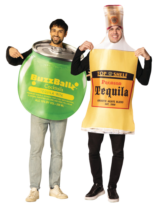 Tequila Rita Couple - BuzzBallz Tequila 'Rita & Tequila Bottle Couples Costume, Adult One Size