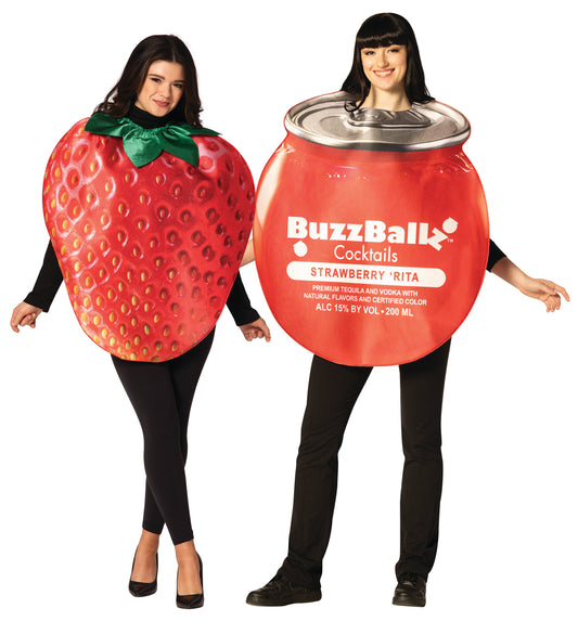 BuzzBallz Strawberry Rita Couples Costume Set, Adult One Size
