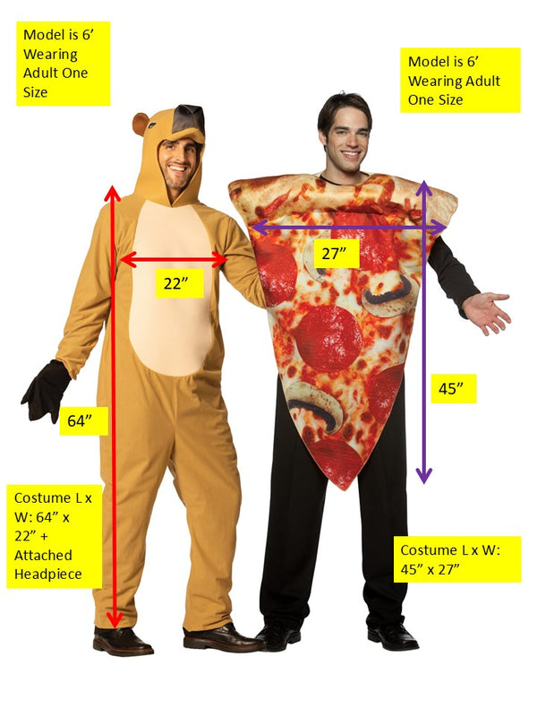 Pizza 'Bara - Capybara & Pizza Slice Couples Costume, Adult One Size