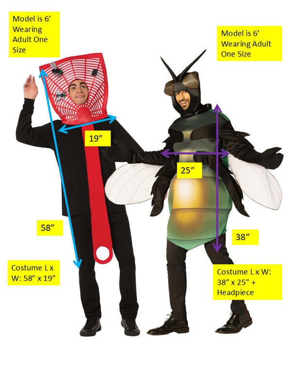 Swat It - Fly & Fly Swatter Couples Costume, Adult One Size