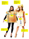 Hot Butter on Toast - Toast & Stick of Butter Dress Couples Costume, Adult One Size & Women's Size  2-8
