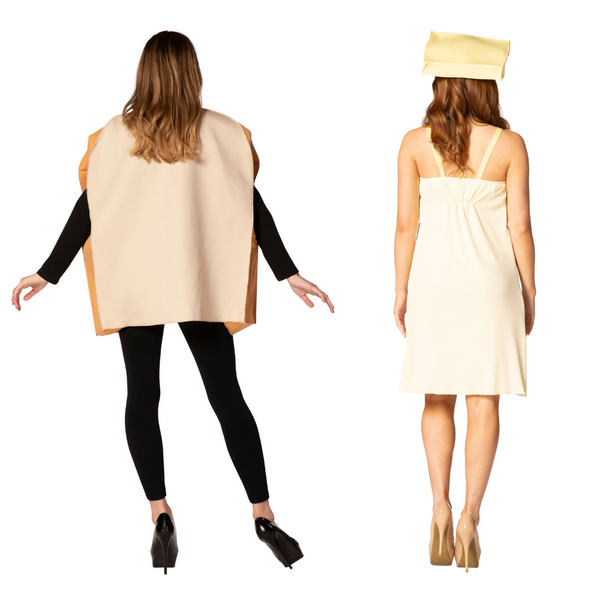 Hot Butter on Toast - Toast & Stick of Butter Dress Couples Costume, Adult One Size & Women's Size  2-8