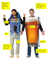 It's On Tap - Beer Tap & Beer Pint Couples Costume, Adult One Size