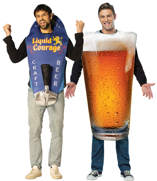 It's On Tap - Beer Tap & Beer Pint Couples Costume, Adult One Size