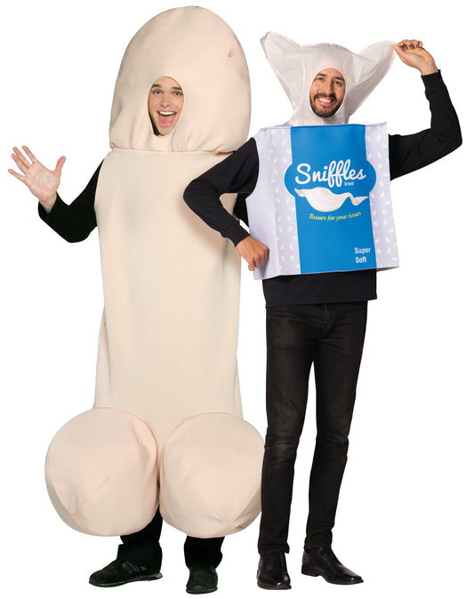 Tissue Box & Happy Halloweenie Couples Costume, Adult One Size
