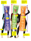 Free-Z-Pop 3 Pack Bundle Orange, Purple & Green Costume, Adult One Size