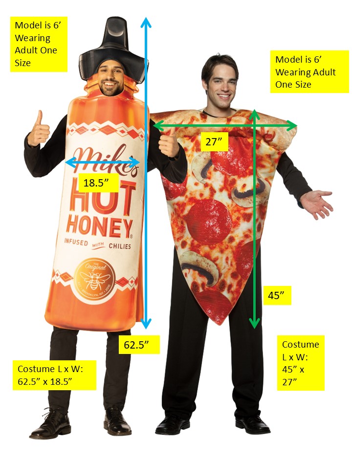 Mike's Hot Honey and Pizza Slice Couple Costume, Adult One Size