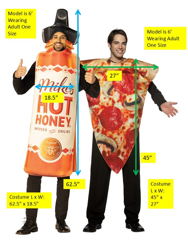 Mike's Hot Honey and Pizza Slice Couple Costume, Adult One Size