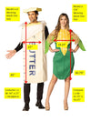 Corn on the Cob Dress & Stick of Butter Tunic Couple Costume, Women's Size 2-8 & Adult One Size