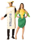 Corn on the Cob Dress & Stick of Butter Tunic Couple Costume, Women's Size 2-8 & Adult One Size