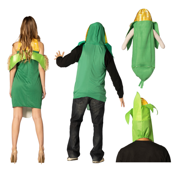 Family of Corn- Corn on the Cob Tunic, Corn on Cob Dress, Ear of Corn Hat, & Ear of Corn Bunting Group Costume, Men, Women & Baby, Various Sizes