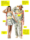 Money Dress & Money Suit Couple Costume, Women's Size 2-8 & Men's L-XL