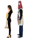 Dirty Martini Glass & Vodka Bottle Couple Costume, One Size Fits Most Adults