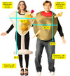 Dirty Martini Glass & Olive Couple Costume, One Size Fits Most Adults