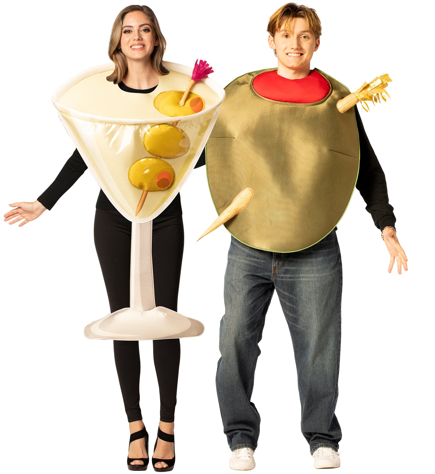 Dirty Martini Glass & Olive Couple Costume, One Size Fits Most Adults
