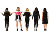 Dirty Martini, Espresso Martini, Cosmopolitan Dress, Champagne Flute, & Glass of Red Wine Dress Group Costume, One Size Fits Most Adults