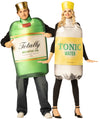 Gin Bottle with Hat & Tonic Water Bottle with Hat Couple Costume, One Size Fits Most Adults