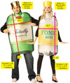 Gin Bottle with Hat & Tonic Water Bottle with Hat Couple Costume, One Size Fits Most Adults