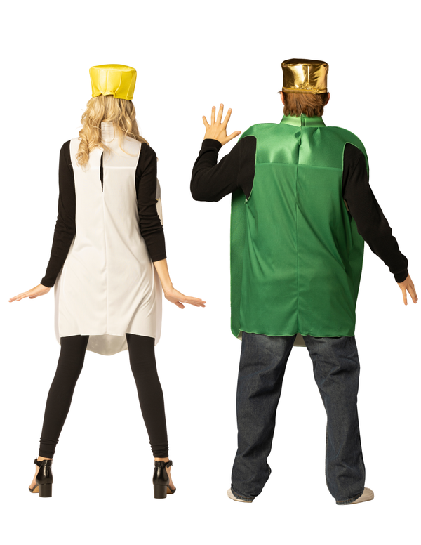 Gin Bottle with Hat & Tonic Water Bottle with Hat Couple Costume, One Size Fits Most Adults