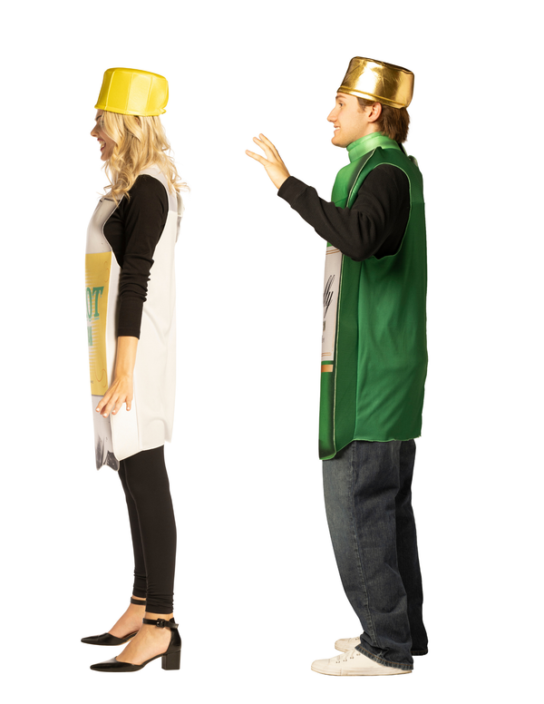 Gin Bottle with Hat & Tonic Water Bottle with Hat Couple Costume, One Size Fits Most Adults