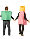 Laxative Package & Poop No Blasto Pink Tummy Relief Couple Costume, One Size Fits Most Adults