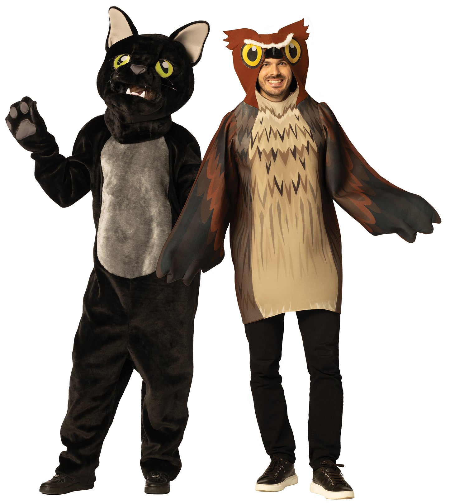 Owl & Black Cat Couple Costume, One Size Fits Most Adults