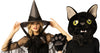 Witch Hat & Cape, Black & Black Cat Mask Headpiece with Paws Couple Costume, One Size Fits Most Adults