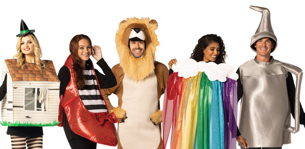 Tornado House, Lion, Rainbow with Cloud, Oil Can, & Ruby Shoe Group Costume, One Size Fits Most Adults