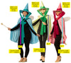 Fairy Godmother Hat, Cape, Wings & Wand, Blue, Green, & Pink Group Costume, One Size Fits Most Adults