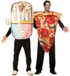 Sardines Can & Pizza Slice Couple Costume, One Size Fits Most Adults